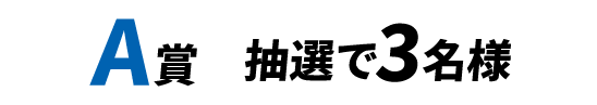 A賞 抽選で3名様